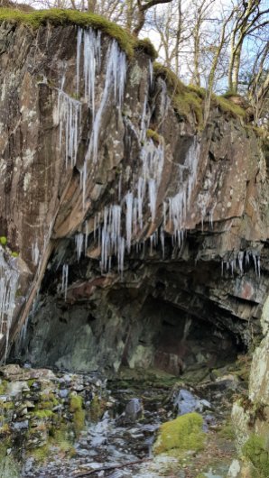 Icicles on a cave